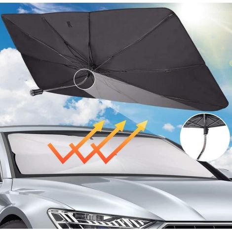 Pare-Soleil de Pare-Brise Avant de Voiture, Parasol de Pare-Brise de Voiture de Protection UV Pliable Pratique Universel, 13880cm (1/4)