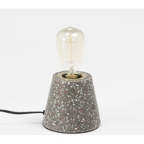 Lampe de Table 12x8x10 Gris Ciment avec Ampoule
