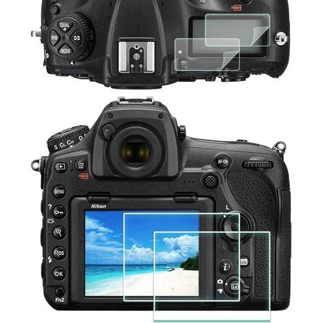 Protector de pantalla D850 para cámara Nikon D850, protector óptico de vidrio templado D850 de 0,3 mm, dureza 9H, antiarañazos, antihuellas y antiburbujas - Paquete de 4