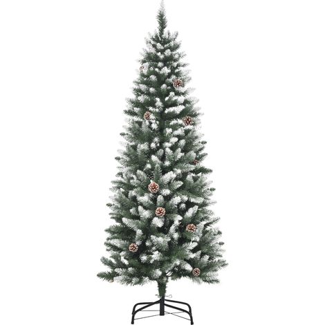 Árbol de Navidad 150 cm Árbol de Navidad Grande con 464 Puntas 28 Piñas Base Plegable y Soporte de Acero para Decoración de Interior Verde (1/5)