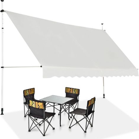 Tenda da sole telescopica e retrattile, Tenda parasole resistente ai raggi UV impermeabile 395 x 120 cm Beige (1/4)