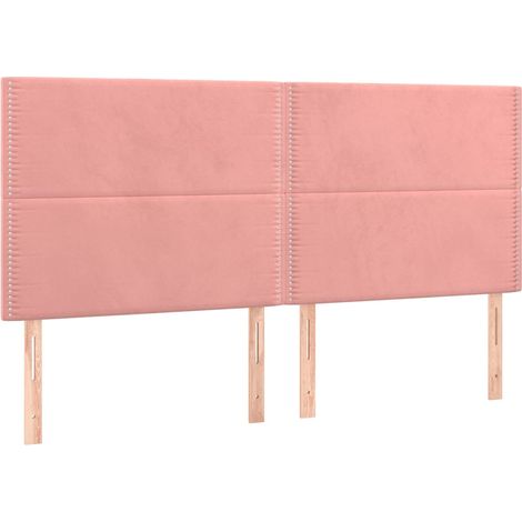 Maison Exclusive - Cabecero de cama rosa 160x5x118/128 cm Terciop (1/5)