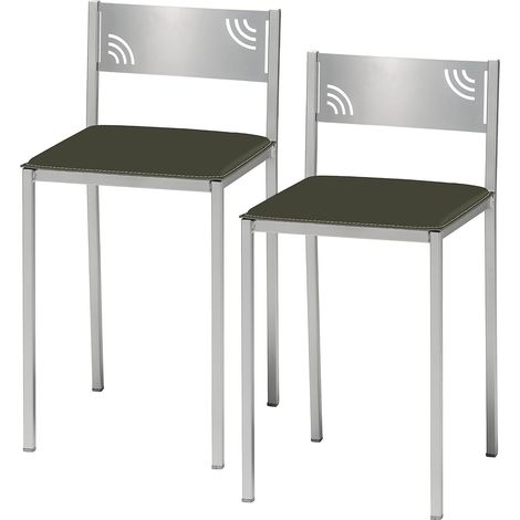 tabourets de Cuisine avec Dossier Bas en Similicuir Graphite, Hauteur d'assise 45 cm (1/5)