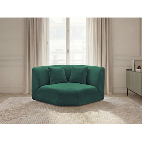 BOBOCHIC - Grand angle pour canapé modulable ANDA tissu chenille   Vert foncé (1/3)