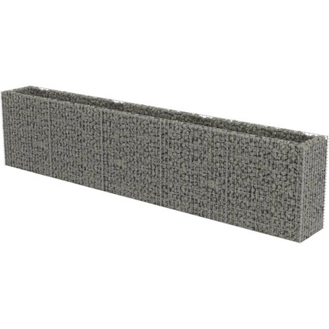 Vidaxl – Gabion surélevé en acier galvanisé 450x50x100 cm – Rempli de pierres pour bordure solide – Installation professionnelle recommandée