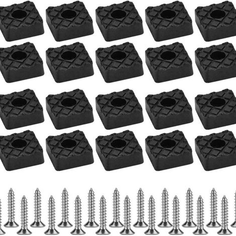 Pieds de Chaise en À Visser Épais – Protection Sol Dur 20 pièces 22mm Bois Caoutchouc Noir (1/5)