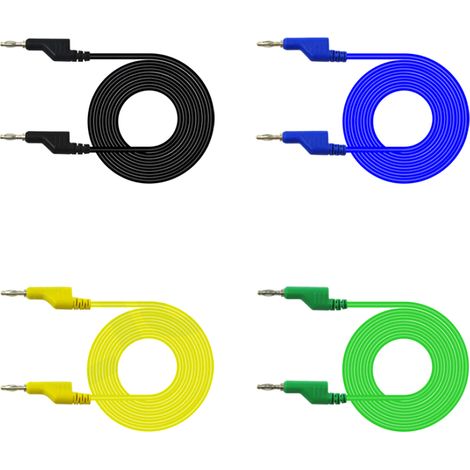Cordons de test pour multimètre numérique, en PVC, cuivre pur, rouge, noir, bleu, jaune, vert (1/5)
