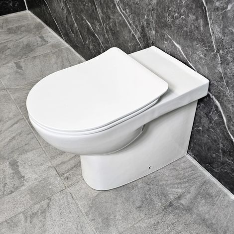 Roca Debba Toledo Comfort Height Rimless Back To Wall Toilet Pan Soft Close Seat (1/5)