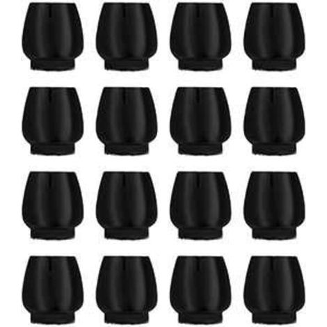 Lot de 16 - Pieds de meubles / Embouts en silicone pour chaises - Protection de sol noire (1/4)