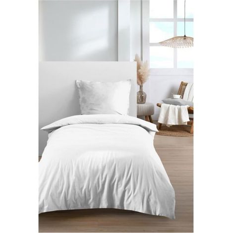 Parure de lit 140 x 200 cm Cocon blanc (1/3)