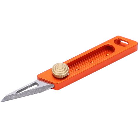 Mini-Messer mit Zahnradmechanismus, Schlüsselanhänger, Kartonschneider, kleiner Cutter, einziehbarer Paket-, Karton- und Brieföffner, orange (1/5)
