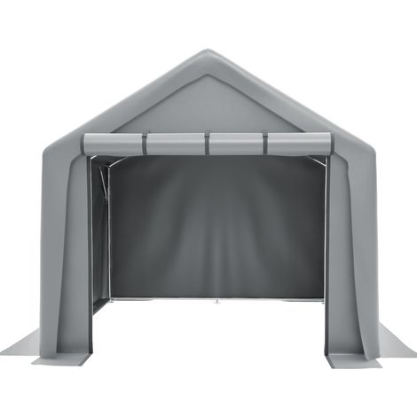 Cobertizo para herramientas 244x241x217 cm gris oscuro con estructura de acero galvanizado (1/5)