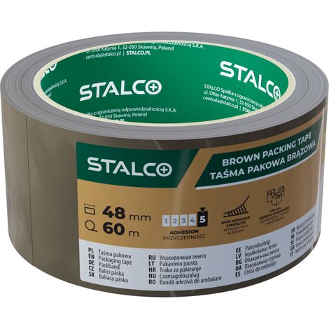 Ruban Adhésif d'Emballage - 48 mm x 60 m - Marron - Résistant et Durable - Idéal pour Cartons (1/2)