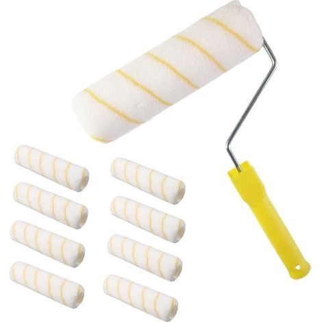 Lot de 9 Rouleaux à Peinture - Mini Rouleau à Peinture Avec Poignées en Caoutchouc - Convient Pour la Décoration Murale d'architecture et les fournitures de peinture.(23cm) (1/4)
