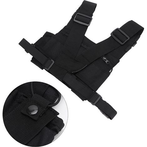 Harnais de poitrine double pour talkie-walkie, idéal pour pompiers et militaires (1/5)