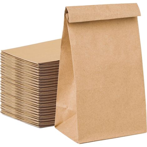 50x sacs kraft marron 21x14 cm extra forts, calendriers Avent DIY, Pâques, Noël, emballages cadeaux, bricolage, projets créatifs (1/5)