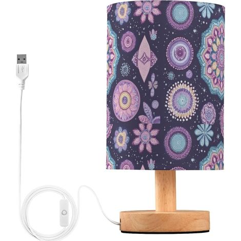 Kcldeci Lampe de chevet à motif mandala pour chambre coucher (1/5)