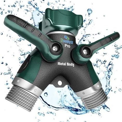 CSPARKV 3.9x3.9x3.9cm 2WAYZ- Répartiteur de tuyau, deux voies pour usage intensif, robinet de jardin, répartiteur de robinet, répartiteur en Y de tuyau, répartiteur en (1/5)