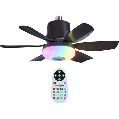Ventilador de techo con luz de mesilla, ventilador con fuente de luz, luz LED regulable, altavoz de música Bluetooth integrado, función de interruptor de 3 vías para dormitorios, salas de estar y habi (1/5)