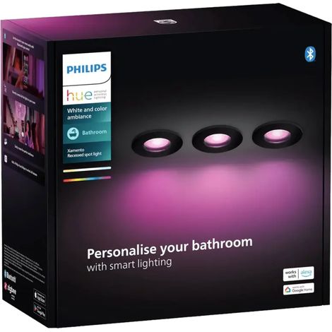 [GEBRAUCHT] B-Ware Philips Hue Deckenleuchte Einbauspot Spot Smart Led Innenbereich Schwarz 3x Set