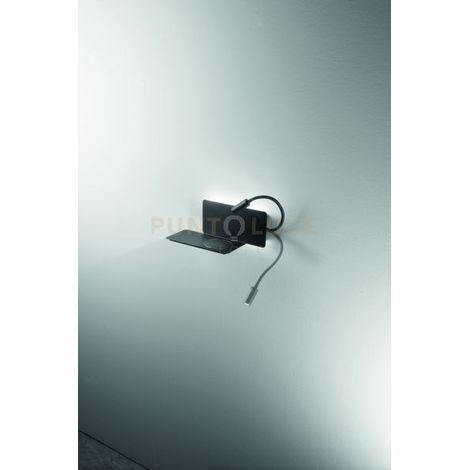 APPLIQUE DA COMODINO FLAT A LED DESTRO NERO 3000K 790LM 9W