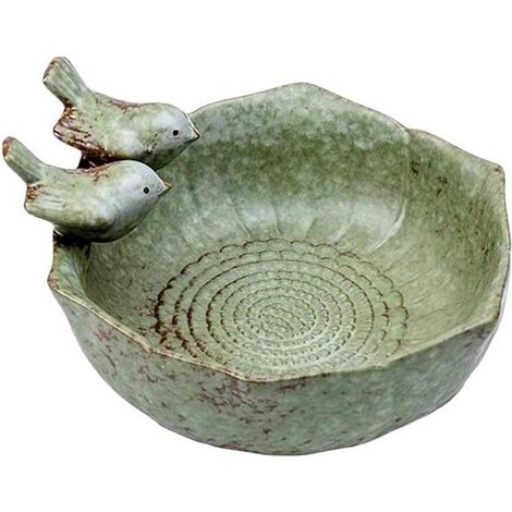 Nichoir créatif avec mangeoire, bain d'oiseaux résistant au gel avec oiseaux, abreuvoir en céramique pour oiseaux, décoration de jardin avec mangeoire, nourriture pour oiseaux (1/5)