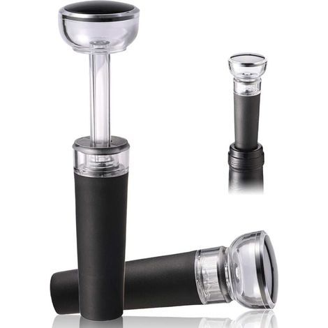 Set mit 2 Weinstoppern, Vakuumpumpe zur Weinkonservierung, wiederverwendbarer, dehnbarer Silikon-Getränkeverschluss, lebensmittelecht, Flaschenverschluss hält Wein frisch (1/4)