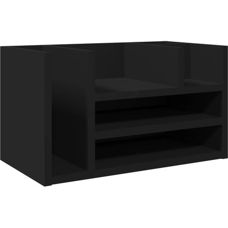 vidaXL Organizer da Scrivania Nero 44,5x24x25 cm in Legno Multistrato