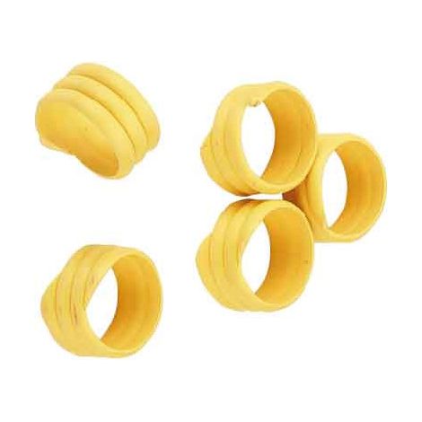 Anello di identificazione per pollame 16mm Giallo - Confezione da 20 pezzi
