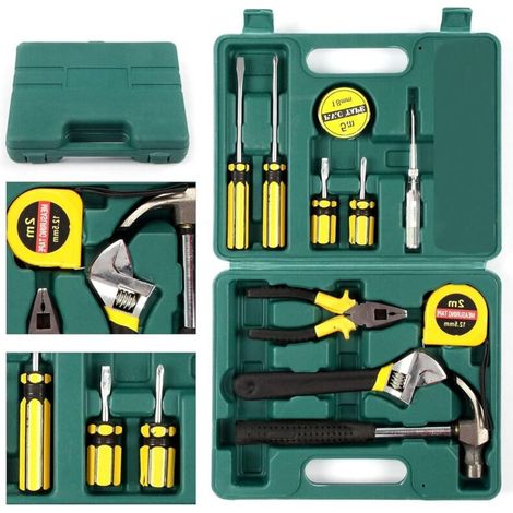 12-teiliges Handwerkzeugset für den Heimgebrauch – Heimwerker-Werkzeugset mit Aufbewahrungskoffer – Enthält die wichtigsten Werkzeuge für alltägliche Reparaturen – Ideal für den Heimgebrauch (1/5)
