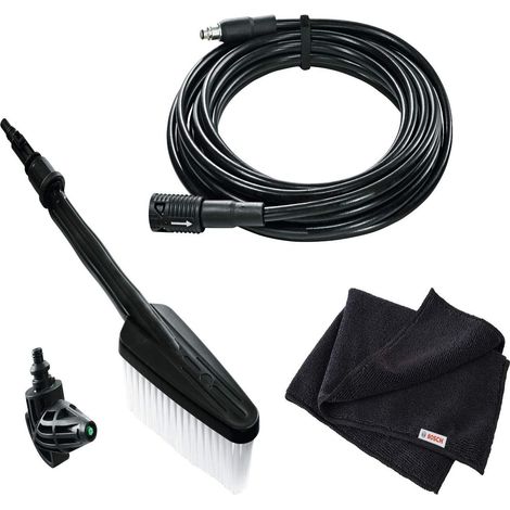 Bosch Autowaschset (Zubehör für Hochdruckreiniger, Waschbürste, 90°-Düse, 6 m Verlängerungsschlauch, Mikrofaser Poliertuch) (1/5)