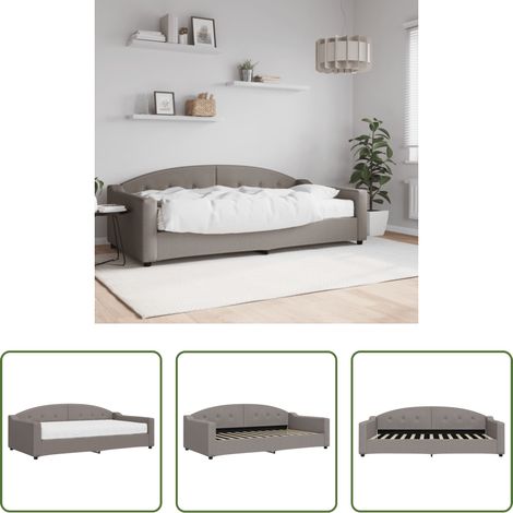 vidaXL Matratze -  Tagesbett mit Matratze Taupe 100x200 cm Stoff