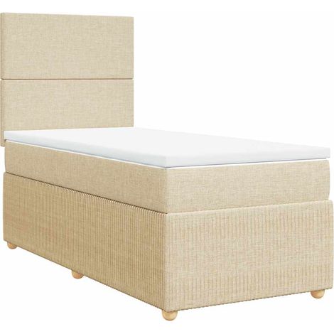 Maison Exclusive - Boxspringbett mit Matratze Creme 80x200 cm Sto