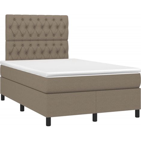 Maison Exclusive - Sommier à lattes de lit avec matelas taupe 120x190 cm tissu (1/5)