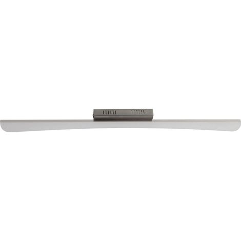 Plafonnier LED Luminaire de Plafond Blanc Chaud Chrome et Acrylique Satiné 100 cm - PANGIVO (1/4)