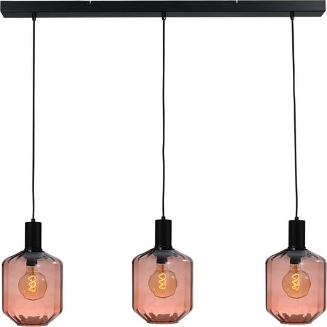 Lampe suspendue 3 lumières - noire - Porto avec lunettes rouges Jagger - Ø 24cm - 2711-05-05-100-3-9