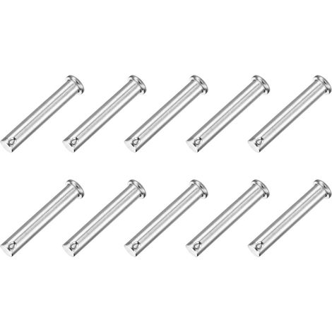 10Pcs M10 x 60mm Goupilles À Trou Unique, 304 Acier Inoxydable Tête Plate Goupilles Pour Attelage De Remorque, Réparation Mécanique, Installation De Meubles, Équipement Industriel (1/5)