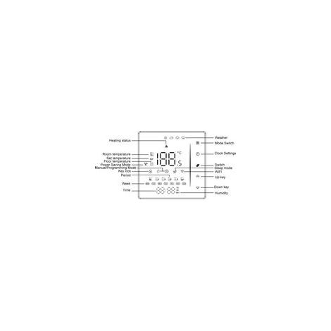 Termostato inteligente WiFi Tuya, controlador de calefacción por suelo radiante con pantalla LED a color, botones táctiles, control por aplicación, color negro.