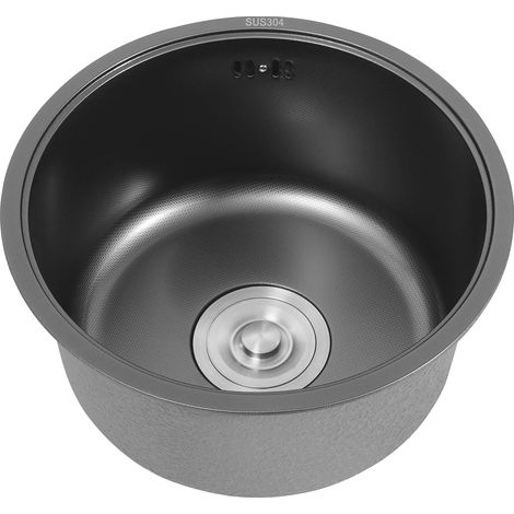 Fregadero de cocina de acero inoxidable, con reducción de ruido, color negro. (1/2)