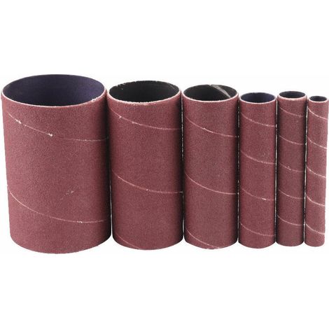Lot de 6 manchons abrasifs 115 mm, grain 120 (12/20/25/38/55/80 mm)