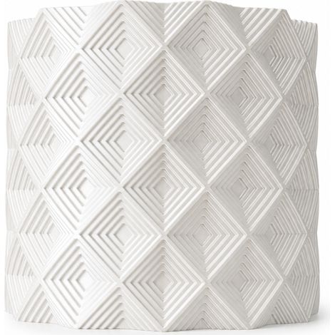 Pot de fleurs géométrique blanc en 3D, cache-plante moderne (1/3)