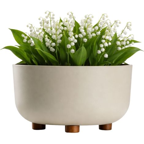 Bol TERRA con patas, reciclado, beige, 17 x 26,9 cm.