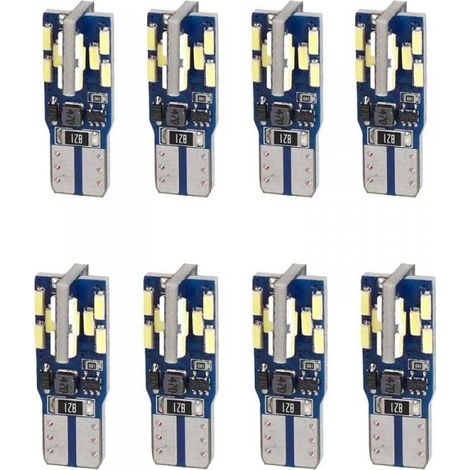 8pcs Lampada Led T10 W5W 194 168 24 SMD 4014 Luce Auto Camion 12V 24V Canbus 1.5W 100lm 25mm Bianco Freddo 6500K