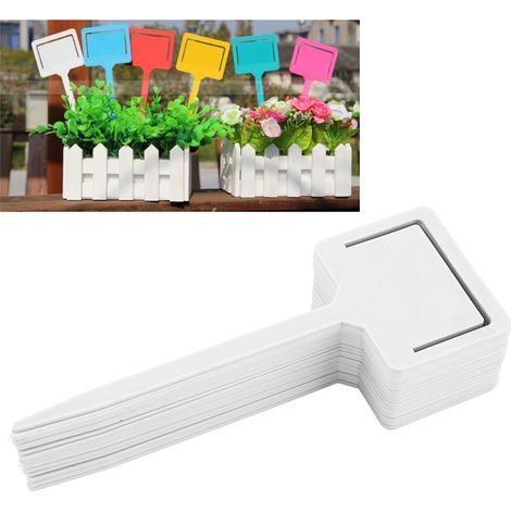 20 etiquetas blancas de PVC, impermeables y duraderas, para plantas y flores, ideales para jardinería y para atar semillas. (1/5)