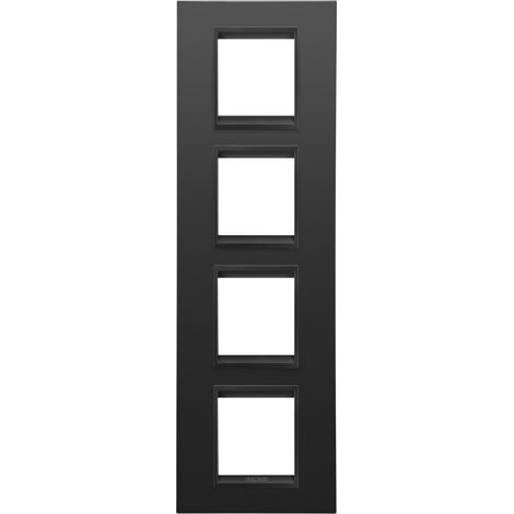 PLAQUE LUX 2+2+2+2P V MÉTAL NOIR GEWISS GW16229XM