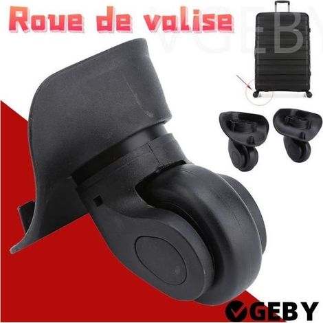 Roulettes universelles - VGEBY - PVC - Lot de 2 - Noir - Double roulette à vis (1/4)