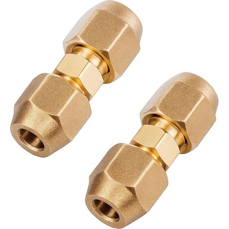Raccord Liaison Frigorifique, Raccord Frigorifique 1/4 pour Tuyaux en cuivre, Raccords pour conduites de Fluide Frigorigène, Adaptateurs Climatisation, Ecrou Laiton+Raccord Laiton M (1/4)