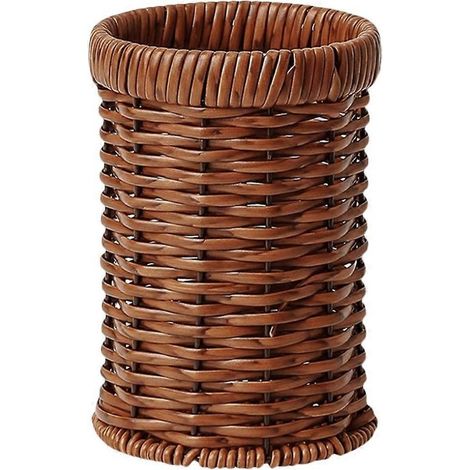 Porte-couverts en rotin synthétique tressé à la main, panier à couverts tressé, organisateur d'ustensiles de cuisine-15.60X10.40X10.40CM (1/3)