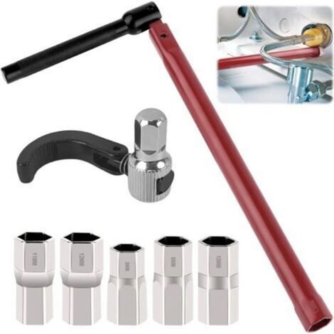Jeu de clés à écrou pour robinet de lavabo, outil spécial pour robinet d'évier 8-12 mm (avec gants), clé pour robinet de lavabo, outil d'installation pour robinet, adapté à l'installation de tuyaux de (1/5)