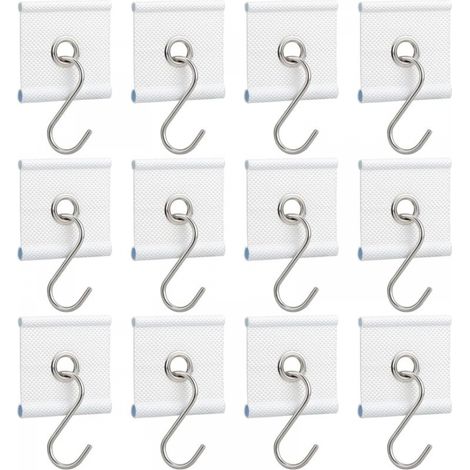 Lot de 12 œillets de Fixation pour Rail de Store de 5/6 mm et 7/8 mm, Crochets en Forme de S pour Caravane,Tentes de Camping (1/5)